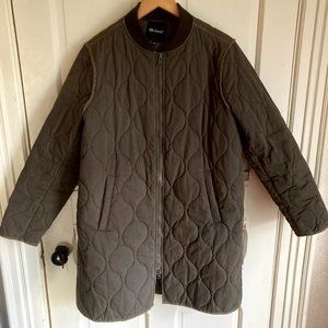 Madewell quilted military jacket women's size XL army green